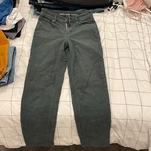 Green corduroy pants